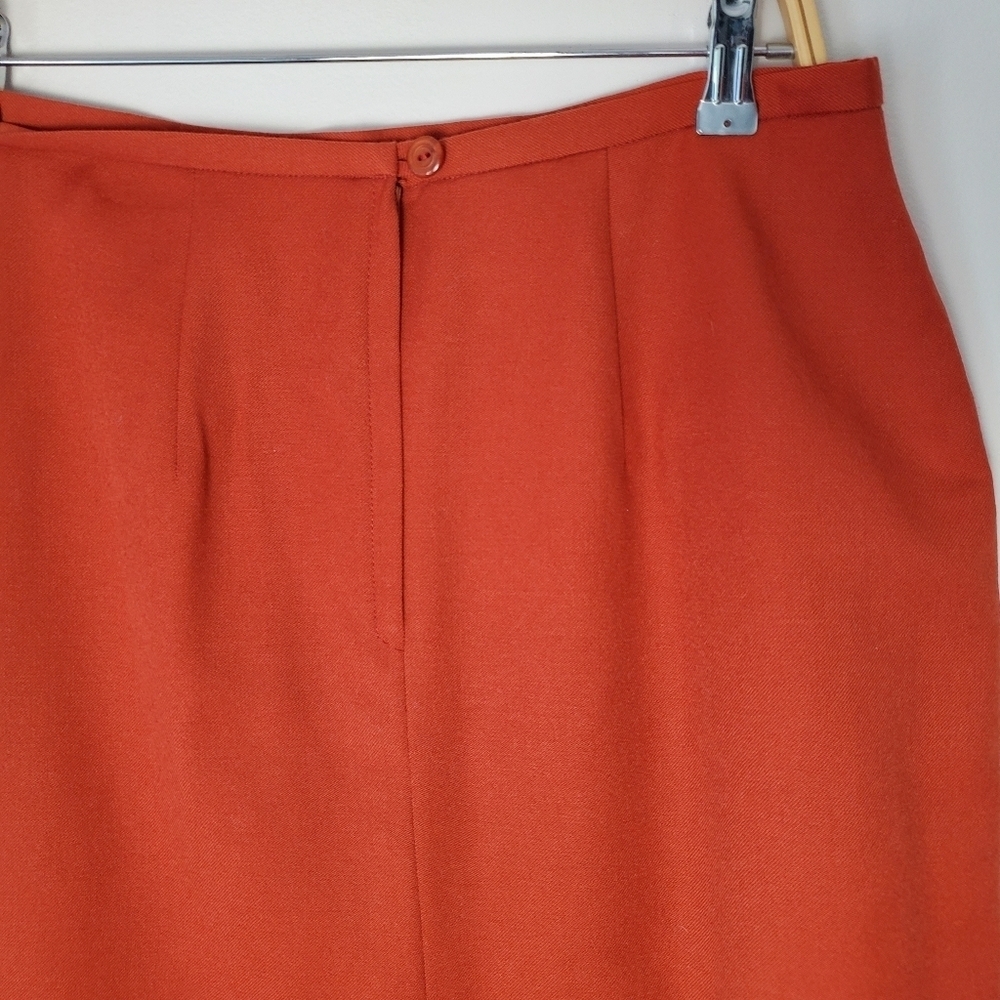 Vintage Conrad C Wool Orange Blazer and Pencil Skirt Set - Picture 5 of 15